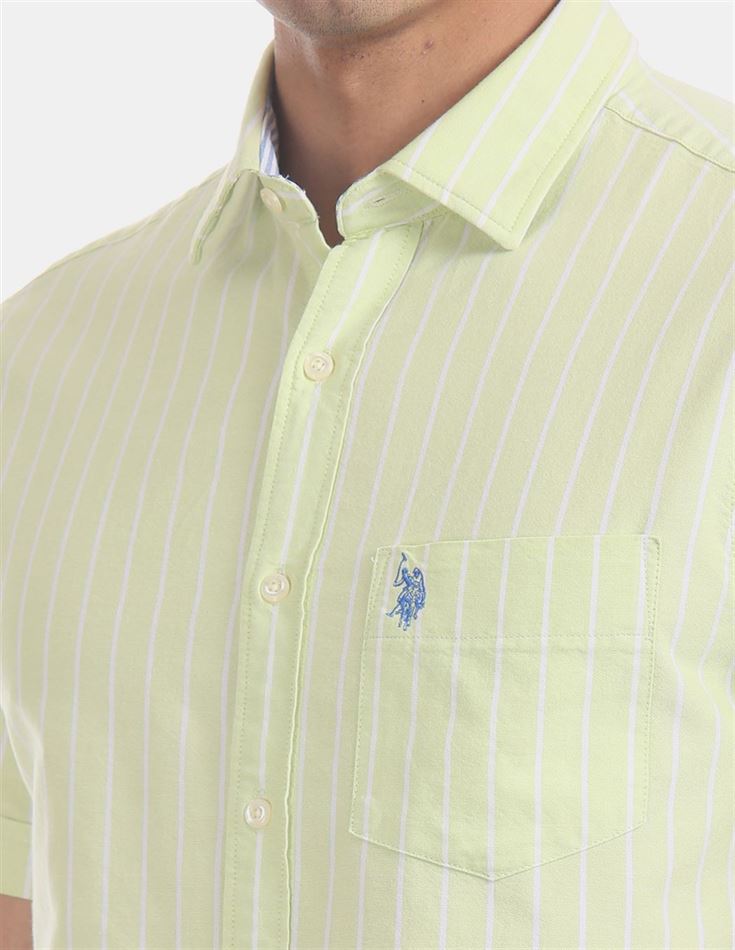 U.S.Polo Assn. Men Casual Wear Green Shirt